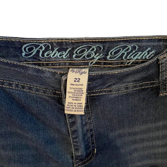 Rebel by Right Rachel Women Plus Size 22 Blue Jeans Denim Stretch Skinny Casual - Picture 11 of 12